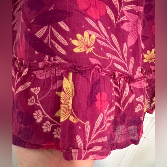 Rachel Roy Fuschia Magenta Purple Floral Ruffle Mini Skirt Flowy Size XL - Picture 10 of 12